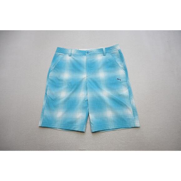 Puma Golf Shorts DryCell Performance Plaid Flat Stretch Athletic Mens Sz 34 - Picture 1 of 7